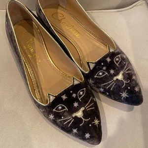 Charlotte Olympia Gray Velvet shoes Size 39.5